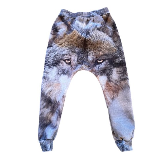 Popupshop All Over Wolf Print Drop Joggers 116 - Picture 2 of 6